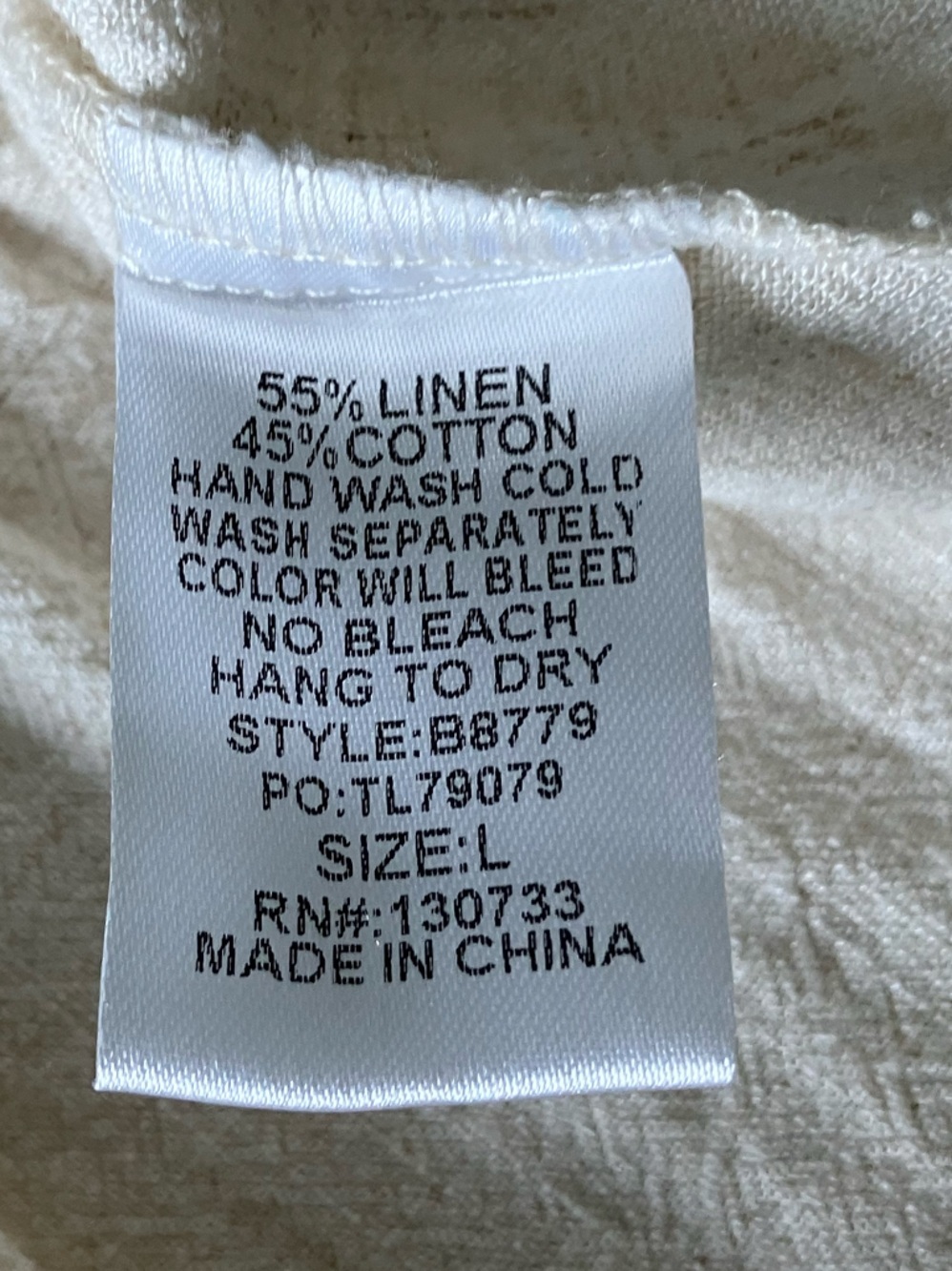 UMGEE Tan Linen and Cotton Blend Peplum Tunic Tank Size L - Picture 9 of 9